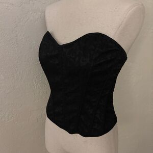 Black Strapless Bustier Corset Top & Panties set Sz Small